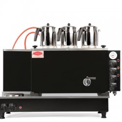 Tiryaki 3 Demlikli Statik Tam Otomatik Çay Kazanı (Gaz+Elk) Semaver Çaymakinesi